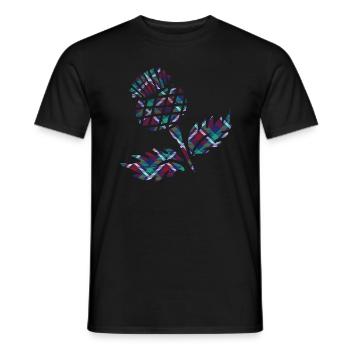 Scotland Gifts Scottish Thistle Tartan Plaid Gift - Men's T-Shirt - black - Front - AI Model Male 178 light (178cm)