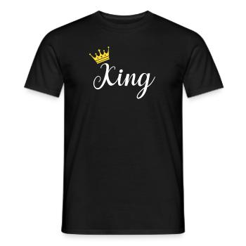 Couple couples couples tenues roi et reine cadeau - T-shirt homme - noir - Devant - AI Model Male 178 light (178cm)