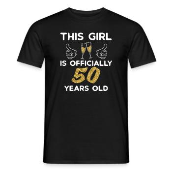 Femmes Cette fille a officiellement 50 ans 50e - T-shirt homme - noir - Devant - AI Model Male 178 light (178cm)
