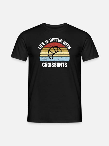 Retro Croissant design - T-shirt męski - czarny
