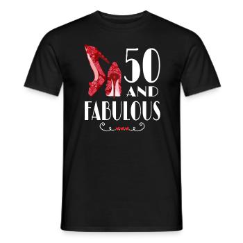 50th Birthday Gift Im 50 And Fabulous Gift - Men's T-Shirt - black - Front - AI Model Male 178 light (178cm)