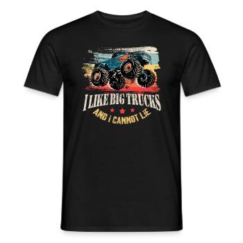 I Like Big Trucks And I Cannot Lie Toddler - Monst - Men's T-Shirt - black - Front - AI Model Male 178 light (178cm)