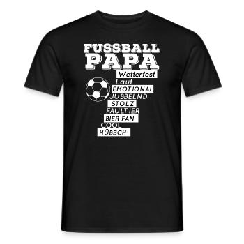 Fußball PAPA GESCHENKIDEE GEBURTSTAG - Männer T-Shirt - Schwarz - Vorne - AI Model Male 178 light (178cm)