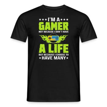 Gamer Gamer Funny DNA - T-shirt homme - noir - Devant - AI Model Male 178 light (178cm)