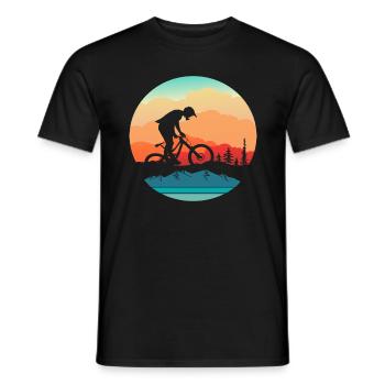 Bicycle Mountain bike Sport gift idea - Men's T-Shirt - black - Front - AI Model Male 178 light (178cm)
