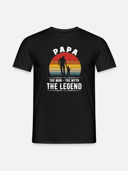 Papa Man Myth Legend - Men's T-Shirt - black