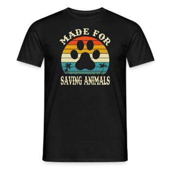 Gemacht für die Rettung von Tieren Vet Techvintage - Männer T-Shirt - Schwarz - Vorne - AI Model Male 178 light (178cm)