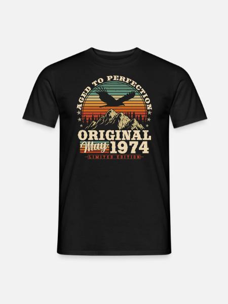 Mai 1974 Jahrgang geboren Vintage Retro Geburtstag - Männer T-Shirt - Schwarz