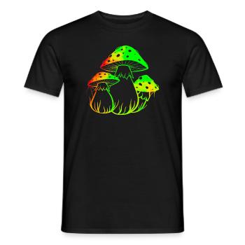 Champignons fluos - T-shirt homme - noir - Devant - AI Model Male 178 light (178cm)