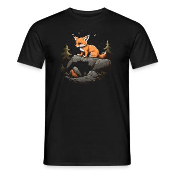 Fuchs Kopf Wald Tier Natur Bäume Baby Fuchs - Männer T-Shirt - Schwarz - Vorne - AI Model Male 178 light (178cm)