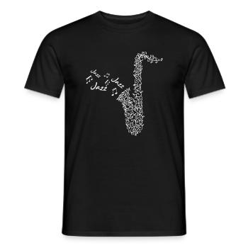 Jazz Saxophone - Men's T-Shirt - black - Front - AI Model Male 178 light (178cm)