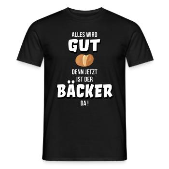 Bäcker Bäckerei Bäckermeister Geschenk Spruch - Männer T-Shirt - Schwarz - Vorne - AI Model Male 178 light (178cm)
