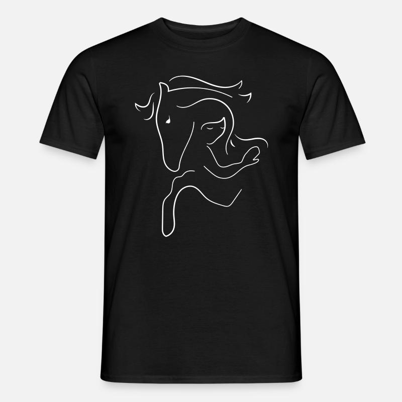 Pferd und Reiter - Männer T-Shirt - Schwarz