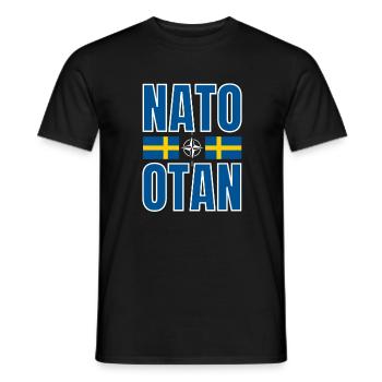 NATO nehmen und schwedische Flagge - Männer T-Shirt - Schwarz - Vorne - AI Model Male 178 light (178cm)