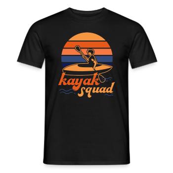 Kayak Squad : kayak d'aventure en eau vive - T-shirt homme - noir - Devant - AI Model Male 178 light (178cm)