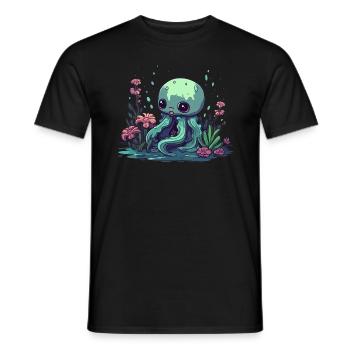 Squid Corals Sea Ocean Marine Life Animals - Men's T-Shirt - black - Front - AI Model Male 178 light (178cm)