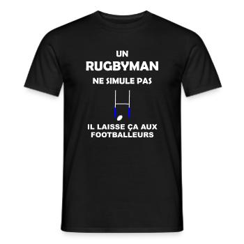Rugbyman - Rugby - rugbyman contre footballeur - T-shirt homme - noir - Devant - AI Model Male 178 light (178cm)