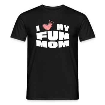 I Love Heart My Fun Mom For Son Daughter - Men's T-Shirt - black - Front - AI Model Male 178 light (178cm)