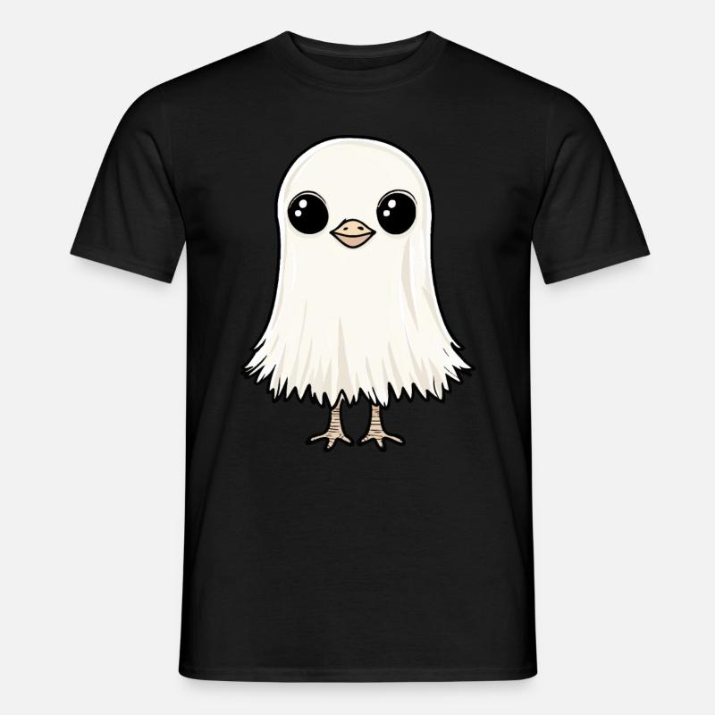 Ostrich Halloween Comic Ghost - Men's T-shirt - black