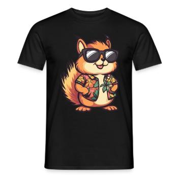 Écureuil Bande dessinée Drôle d’été - T-shirt homme - noir - Devant - AI Model Male 178 light (178cm)