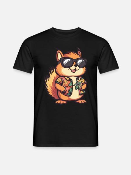 Squirrel Comic Funny Summer - Men's T-Shirt - black