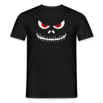 Cadeau déguisement effrayant yeux Halloween visage rouge - T-shirt homme - noir - Devant - AI Model Male 178 light (178cm)