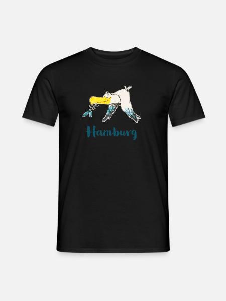Funny Hamburg Moewe - Men's T-Shirt - black