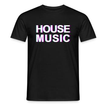 House Music Vaporwave EDM Lover DJ House Music - Men's T-Shirt - black - Front - AI Model Male 178 light (178cm)