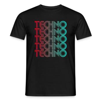 Techno Vaporwave Techno House Music EDM-Liebhaber - Männer T-Shirt - Schwarz - Vorne - AI Model Male 178 light (178cm)