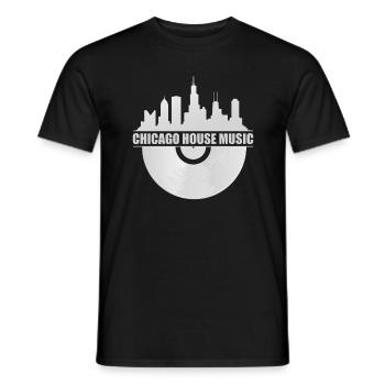Chicago House Music Chicago Skyline EDM DJ House - Men's T-Shirt - black - Front - AI Model Male 178 light (178cm)