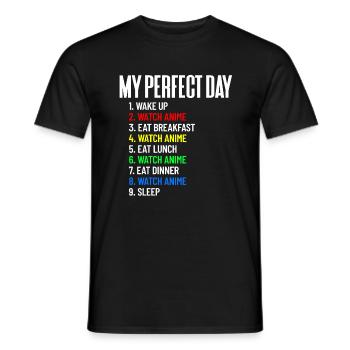 Mein perfekter Tagesuhr Anime den ganzen Tag anime - Männer T-Shirt - Schwarz - Vorne - AI Model Male 178 light (178cm)