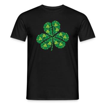 Shamrock Art St. Patrick’s Day Trèfle à trois feuilles - T-shirt homme - noir - Devant - AI Model Male 178 light (178cm)