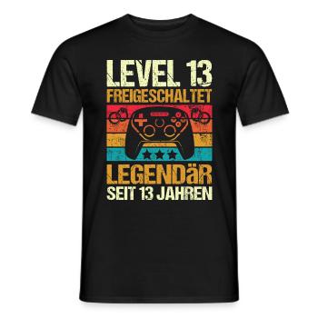 Veilchenhochzeit 13 jahre Hochzeitstag Ehemann - Männer T-Shirt - Schwarz - Vorne - AI Model Male 178 light (178cm)