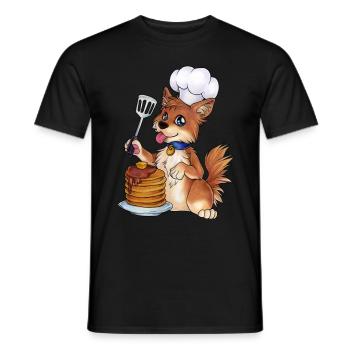 Woofle Waffeln Waffel Hund Bellen Pancakes Essen - Männer T-Shirt - Schwarz - Vorne - AI Model Male 178 light (178cm)