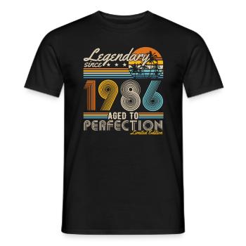 Légendaire Depuis 1986 Vintage Anniversaire Rétro - T-shirt homme - noir - Devant - AI Model Male 178 light (178cm)