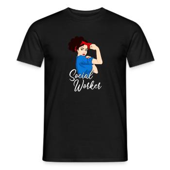 Sozialarbeiterin Mädchen, Sozialarbeiterin - Männer T-Shirt - Schwarz - Vorne - AI Model Male 178 light (178cm)