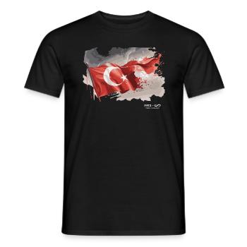 Cumhuriyet Flag Ataturk 100 Years Gift - Men's T-Shirt - black - Front - AI Model Male 178 light (178cm)