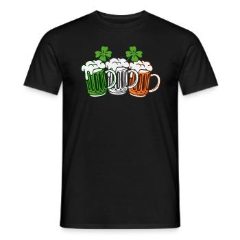 Irish Beer Ireland Flag St. Patrick's Day - Men's T-Shirt - black - Front - AI Model Male 178 light (178cm)