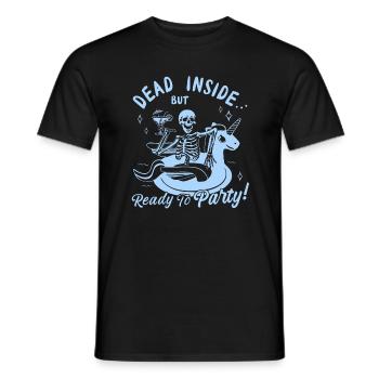 Funny Skull + Unicorn - Men's T-Shirt - black - Front - AI Model Male 178 light (178cm)