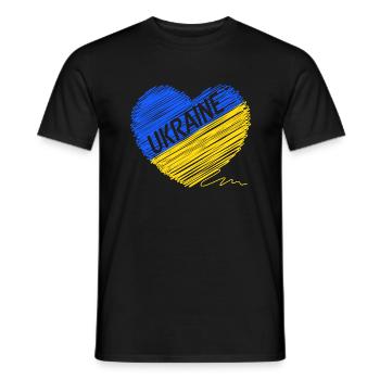 Ukraine Flag - Pray For Ukraine - Viva Ukraine - Men's T-Shirt - black - Front - AI Model Male 178 light (178cm)