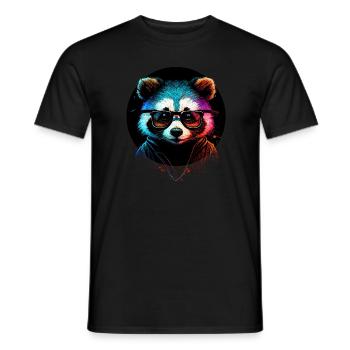 Raton laveur hipster - T-shirt homme - noir - Devant - AI Model Male 178 light (178cm)