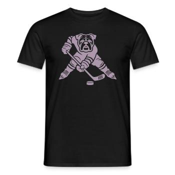 Bulldogge Eishockey Silhouette minimalistisch - Men's T-Shirt - black - Front - AI Model Male 178 light (178cm)