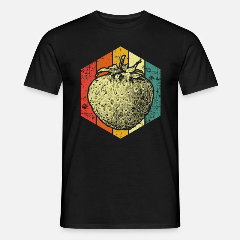 Erdbeere - Männer T-Shirt - Schwarz
