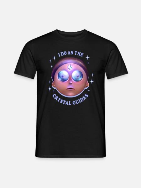 Rick And Morty Crystal Guide Morty Head - Men's T-Shirt - black