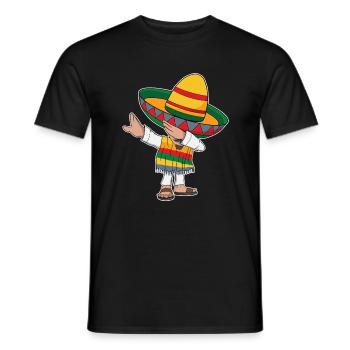 Dabbing Mexicain Poncho Sombrero Funny Dab - T-shirt homme - noir - Devant - AI Model Male 178 light (178cm)