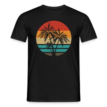 Palmen Retro Style Vintage - Männer T-Shirt - Schwarz - Vorne - AI Model Male 178 light (178cm)