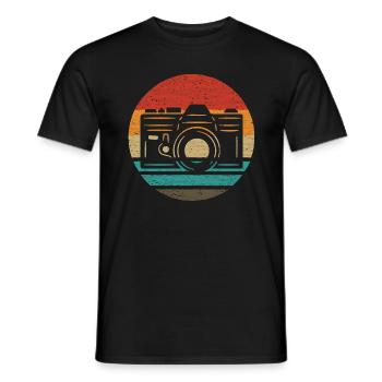 Caméra Retro Style Vintage - T-shirt homme - noir - Devant - AI Model Male 178 light (178cm)