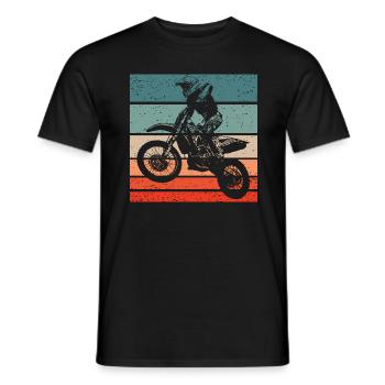 Motocross Retro Style Vintage - Men's T-Shirt - black - Front - AI Model Male 178 light (178cm)