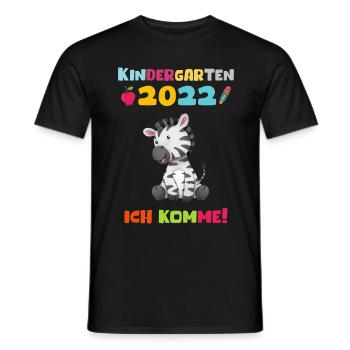 Kindergarten 2022 Ich Komme Zebra Kita Geschenk - Männer T-Shirt - Schwarz - Vorne - AI Model Male 178 light (178cm)