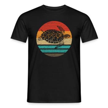 Tortue de mer vintage style rétro - T-shirt homme - noir - Devant - AI Model Male 178 light (178cm)